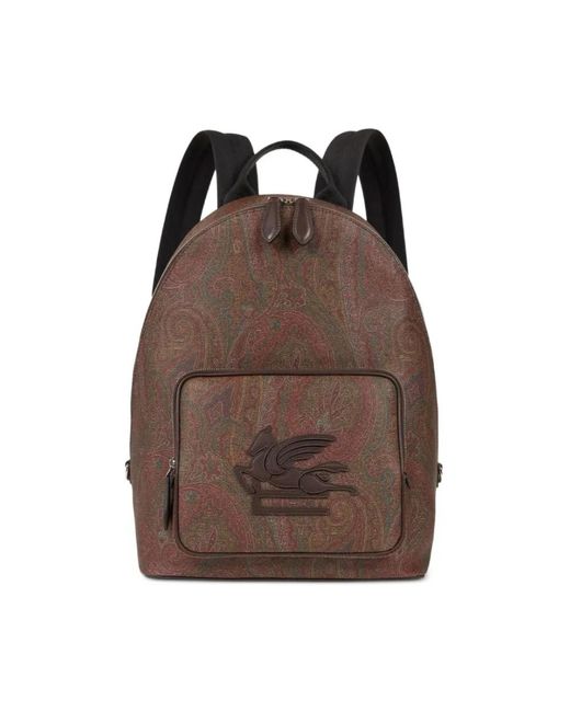 Etro Tassen ,Bruin ,Katoen Bruine Paisley Jacquard Schoudertas in het Brown voor heren