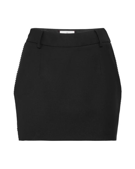 Philipp Plein Wollen Mini Rok Strass in het Black