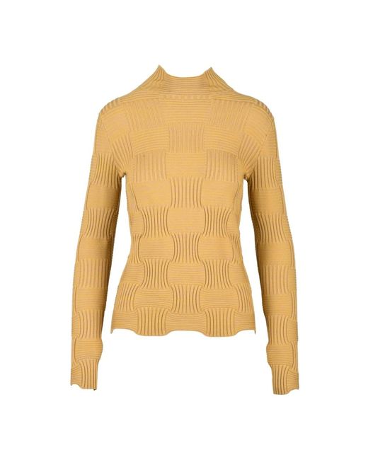 Bottega Veneta Yellow Round-Neck Knitwear