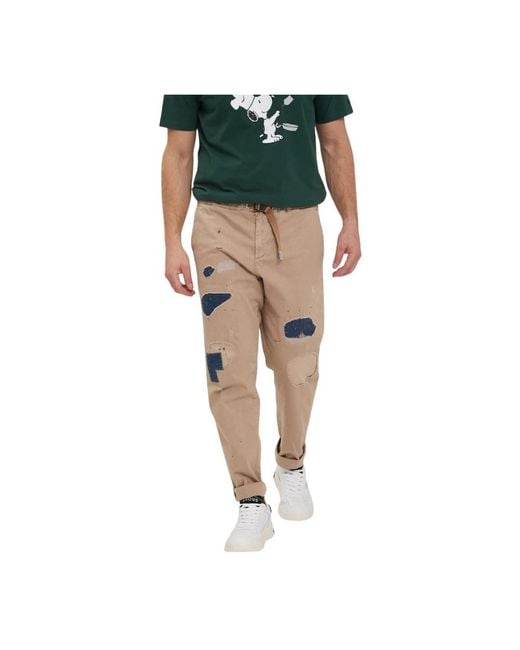 White Sand Natural Slim-Fit Trousers for men