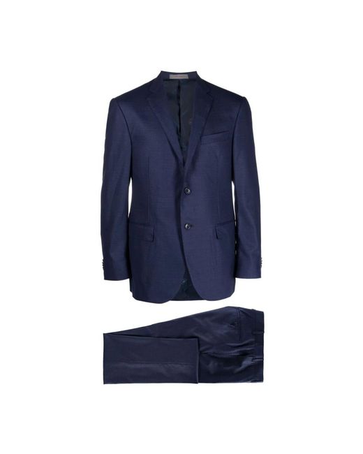 Corneliani Blue Single Breasted Suits for men