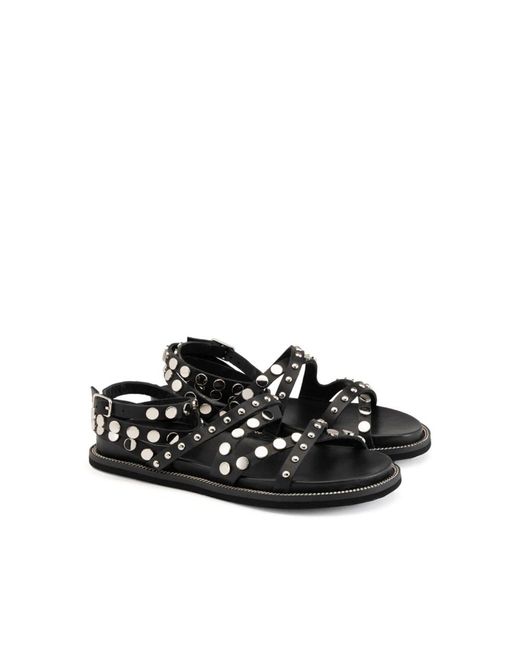 Cult Black Flat Sandals