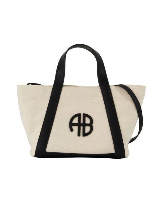 Anine Bing Natural Baumwoll Shopper Tasche