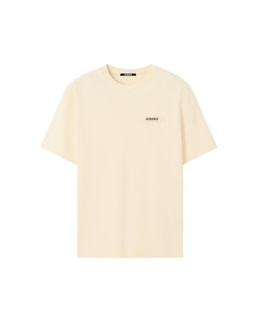 Jacquemus Le T-Shirt Gros Grain in het Natural voor heren