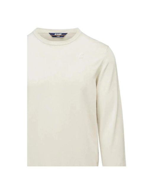 K-Way White Round-Neck Knitwear for men