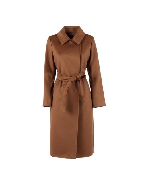 Max Mara Brown Belted Coats
