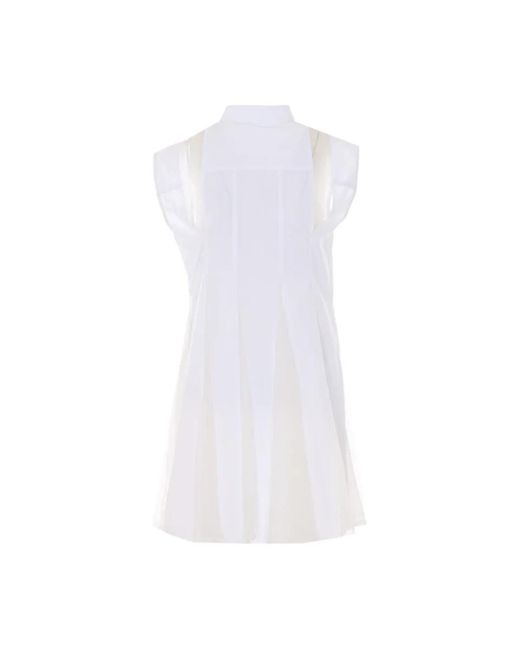 Sacai White Sleeveless Tops