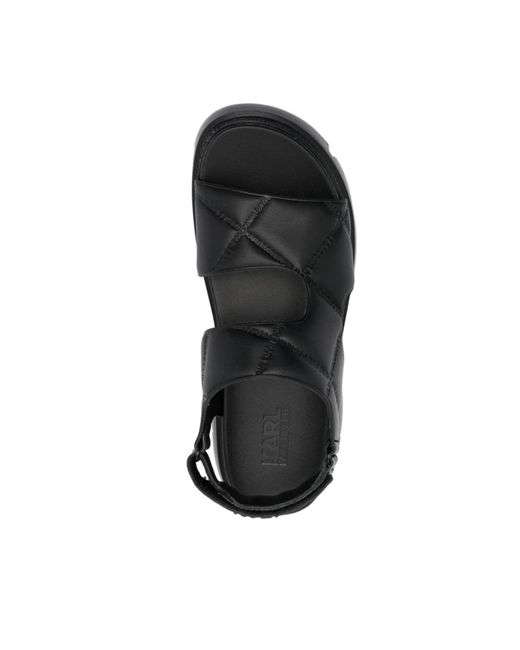 Sandales matelassées à logo embossé Karl Lagerfeld en coloris Black