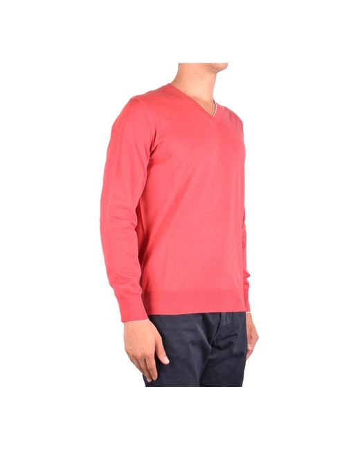 Brunello Cucinelli Pink V-Neck Knitwear for men