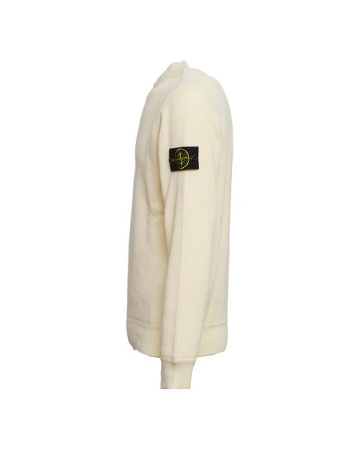 Stone Island Natural Round-Neck Knitwear for men