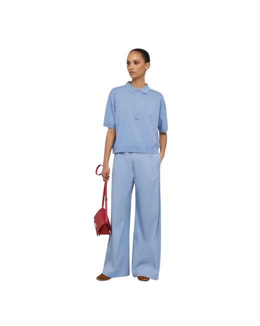 Semicouture Blue Wide Trousers