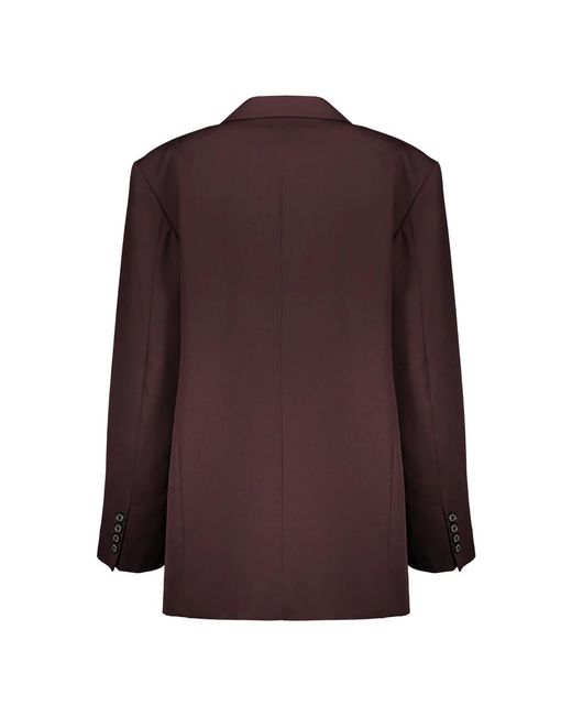 Low Classic Jassen ,Rood ,Wol Klassieke Wollen Blazer Met Reverskraag in het Brown