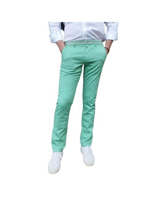 Mason's Broeken ,Groen ,Katoen Torino University Slim Broeken in het Green voor heren