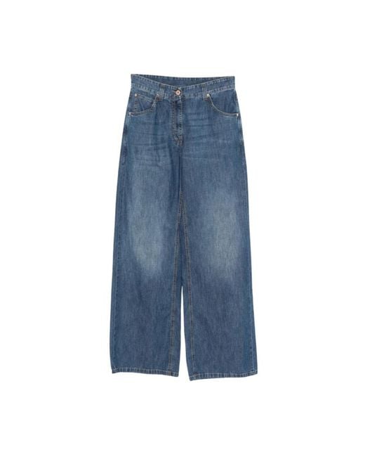 Brunello Cucinelli Blue Wide Jeans