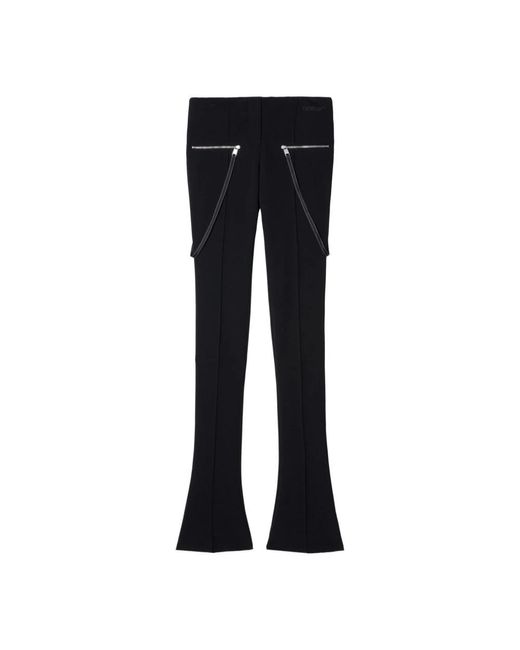 Off-White c/o Virgil Abloh Zwarte Flared Broek Met Ritszakken in het Black