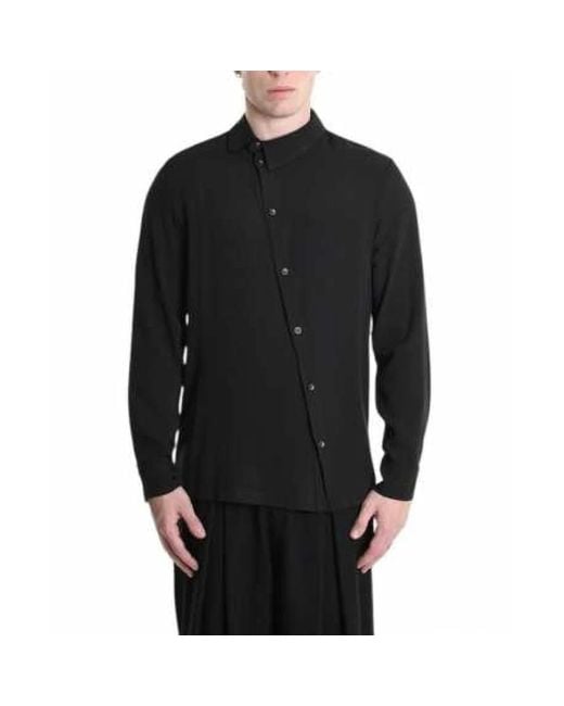 LA HAINE INSIDE US Asymmetrisches Hemd Aus Viskose Mit Knopfleiste in Black für Herren