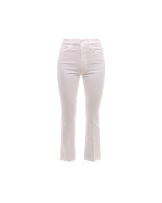 Mother Pink Cropped Trousers