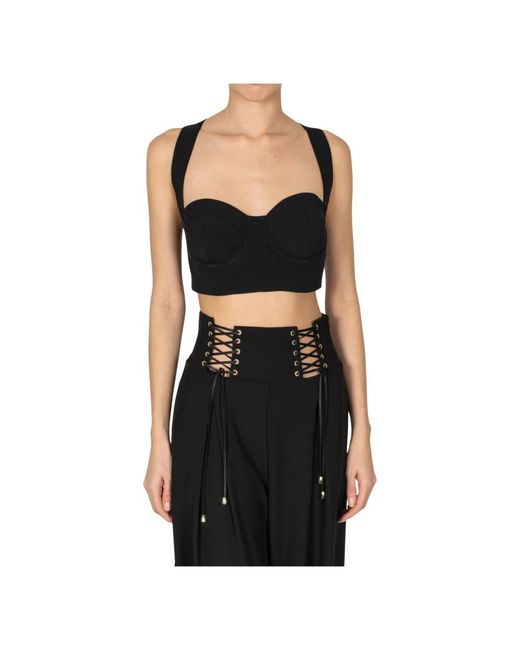 Babylon Black Sleeveless Tops