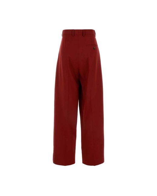 Stella McCartney Red Rote wollweite ruby weitbeinige hose