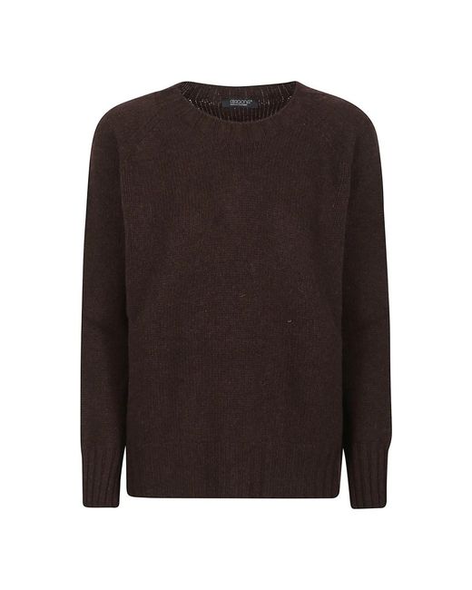 Aragona Over Ronde Hals Raglan Trui in het Brown