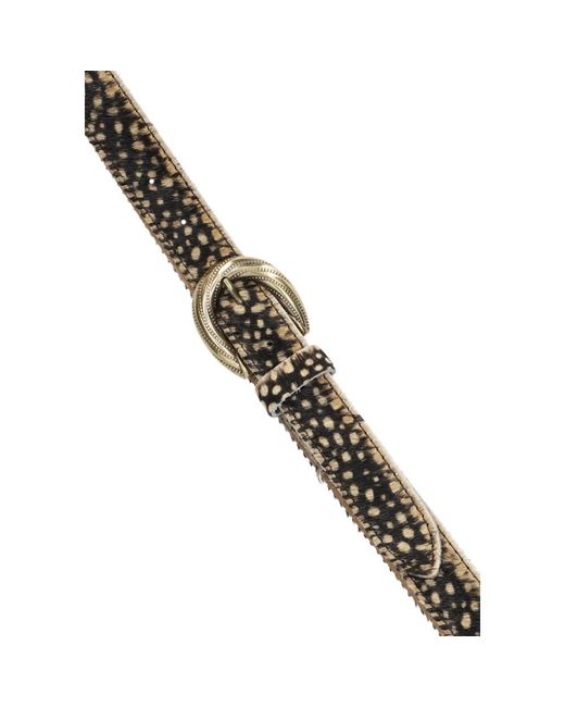Notre-v Accessoires ,Zwart ,Wol Luipaardprint Riem Voor Vrouwen in het Black