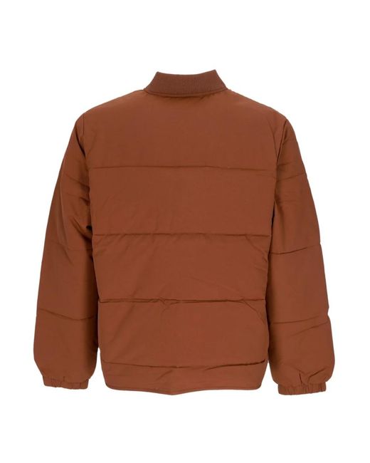 Obey Jassen ,Bruin ,Nylon Gewatteerde Ritsjas Met Kraag in het Brown voor heren
