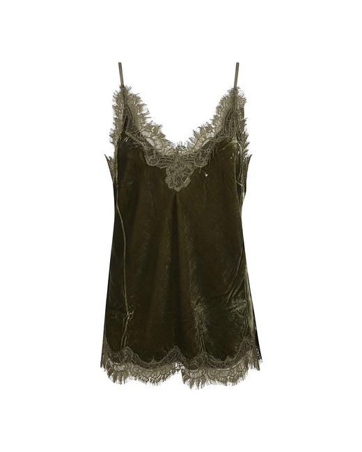 Gold Hawk Green Sleeveless Tops