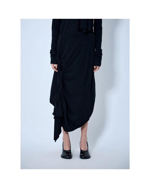 Yohji Yamamoto Blue Midi Skirts