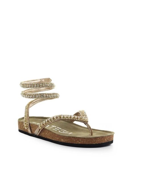 Strategia Metallic Flat Sandals