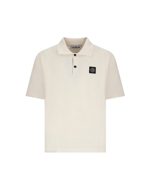 Stone Island White Polo Shirts for men