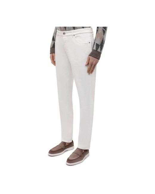 Brunello Cucinelli White Slim-Fit Jeans for men