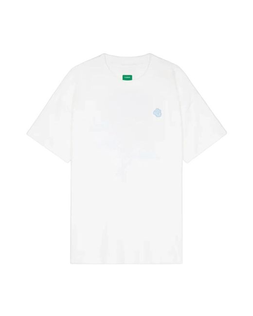 flâneur Tops ,Wit ,Katoen Rubber Blossom T-Shirt in het White voor heren