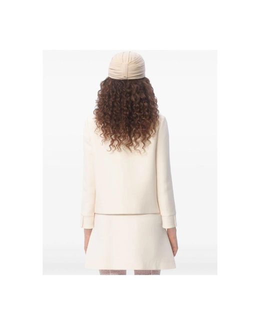 Valentino White Perlenbesetzte Ivory Woll-Seidenjacke