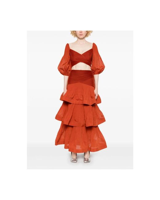 Zimmermann Overhemden ,Rood ,Rode Geplooide Top Met Gedrapeerde Details in het Red
