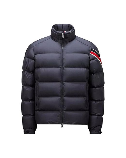 Moncler Blue Solayan Zip-Up Short Down Jacket for men