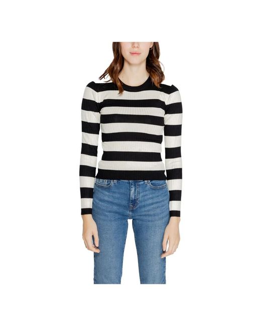 Jacqueline De Yong Blue Round-Neck Knitwear