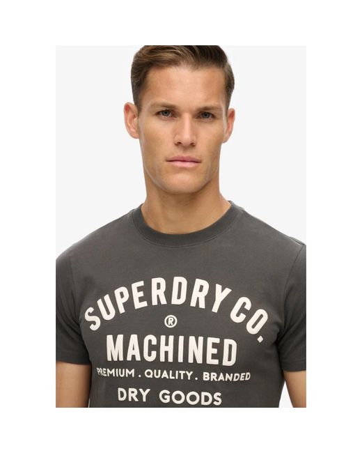 Superdry Tops ,Zwart ,Katoen Zwarte Katoenen Workwear Tee in het Black voor heren
