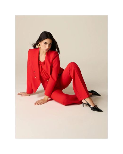 Oltre High-Waisted Flare Pants in het Red