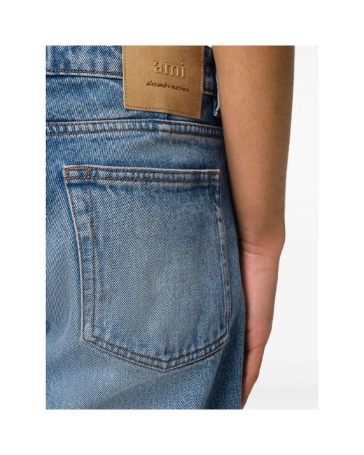 AMI Blue Straight Jeans for men