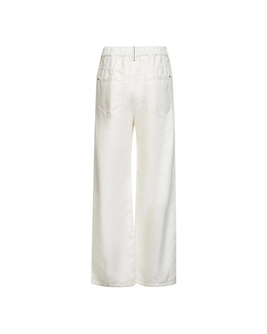 Brunello Cucinelli White Wide Trousers