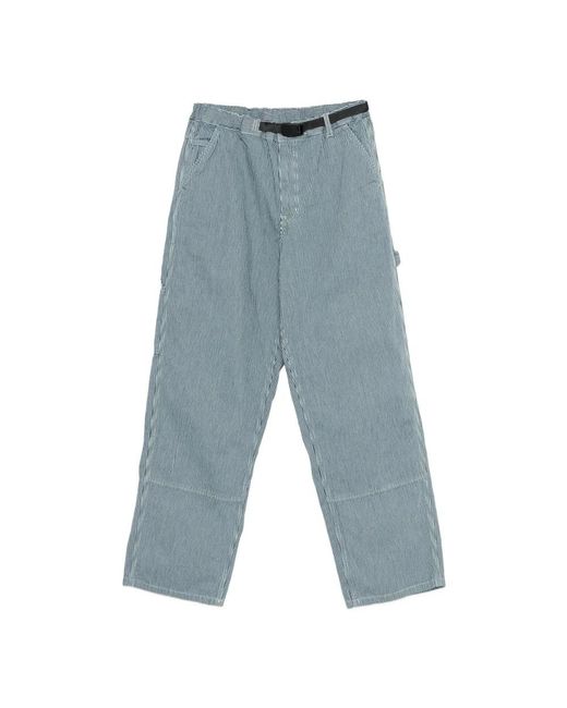 Gramicci Blue Straight Trousers for men