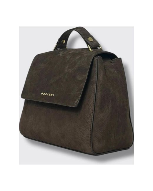 Orciani Black Stilvolle Schultertasche Aus Nabucco-Leder