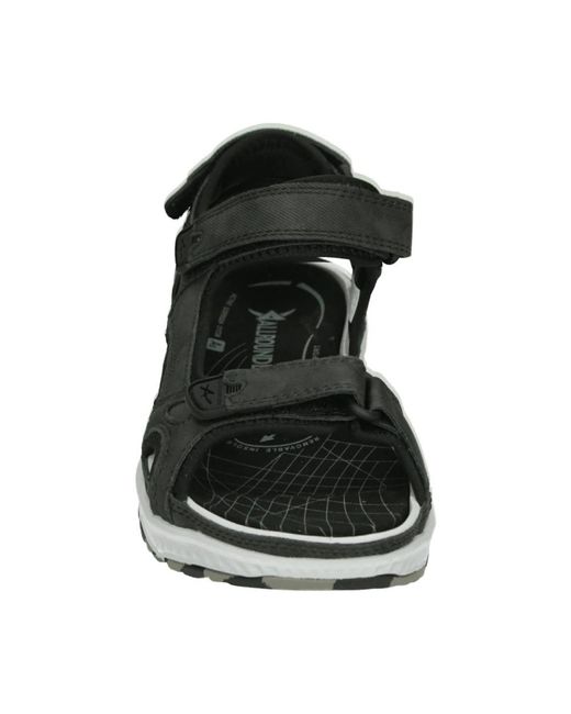 Mephisto Black Flat Sandalen