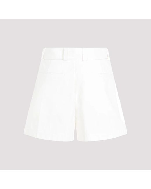 Jil Sander White Weiße baumwoll-high-waist-shorts