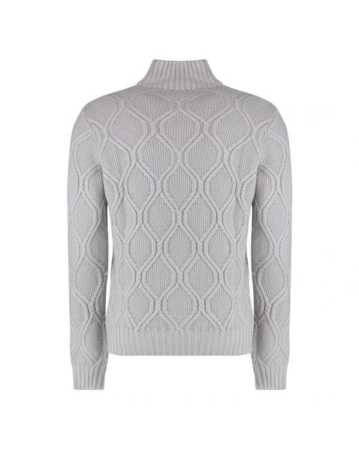 Moorer Truien & Vesten ,Grijs ,Wol Geribbelde Wol Turtleneck Sweater in het Gray voor heren