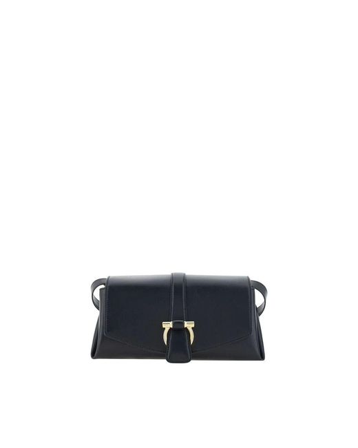 Ferragamo Blue Leder umhängetasche mit klappe