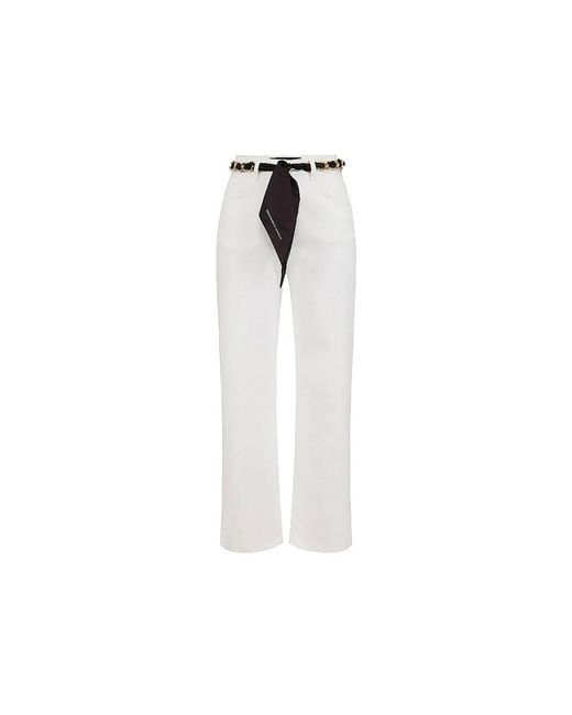 Cropped Jeans Elisabetta Franchi de color White