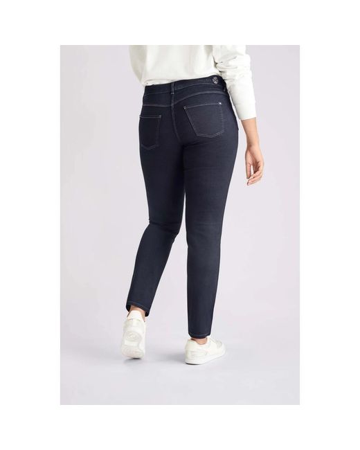 M·a·c Jeans ,Zwart ,Donkere Rinsewash Straight-Leg Jeans Dream 5401/90 0355L in het Blue
