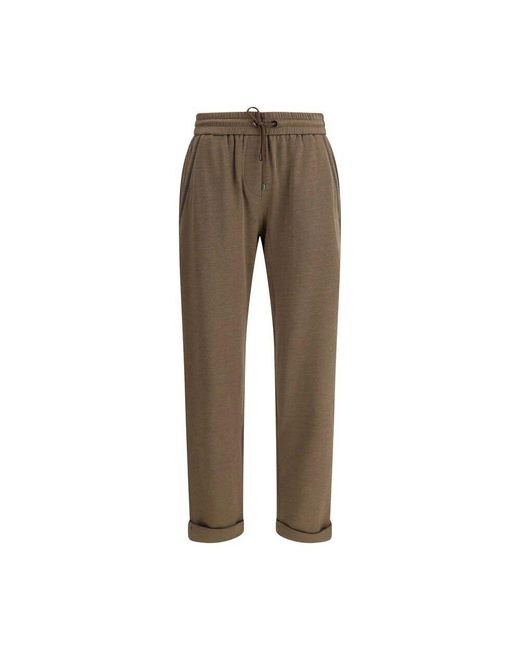 Brunello Cucinelli Brown Glitzernde verzierte elastische hose