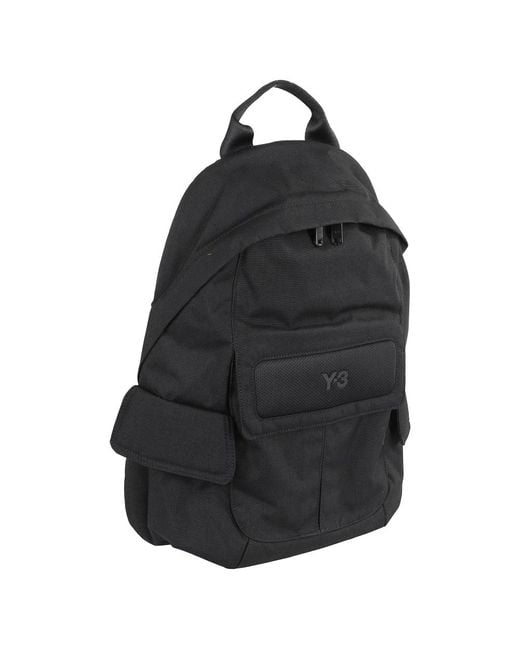 Y-3 Zwarte Rugzak Met Voorvak in het Black voor heren